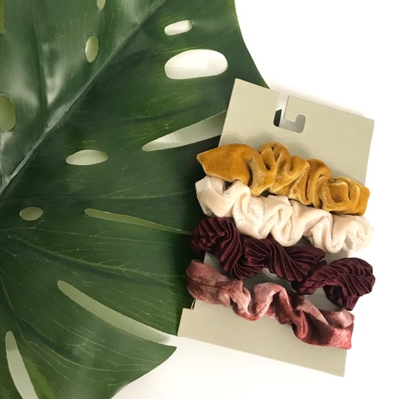 Urban Outfitters Accessories - {urban outfitters} velvet scrunchie set of 4 hair